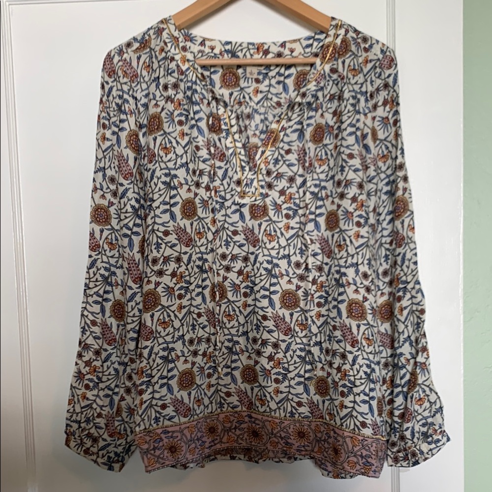 Lucky Brand Floral Peasant Blouse